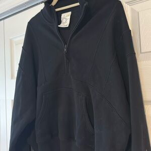Aerie Black Half-Zip Sweatshirt
